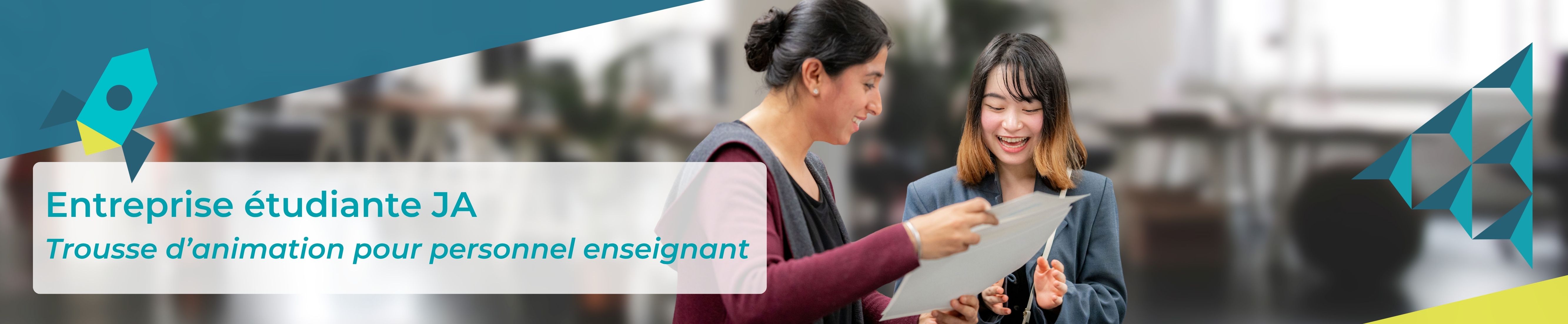 Bannière-titre pour la trousse pour le personnel enseignant animant le programme Entreprise étudiante de JA