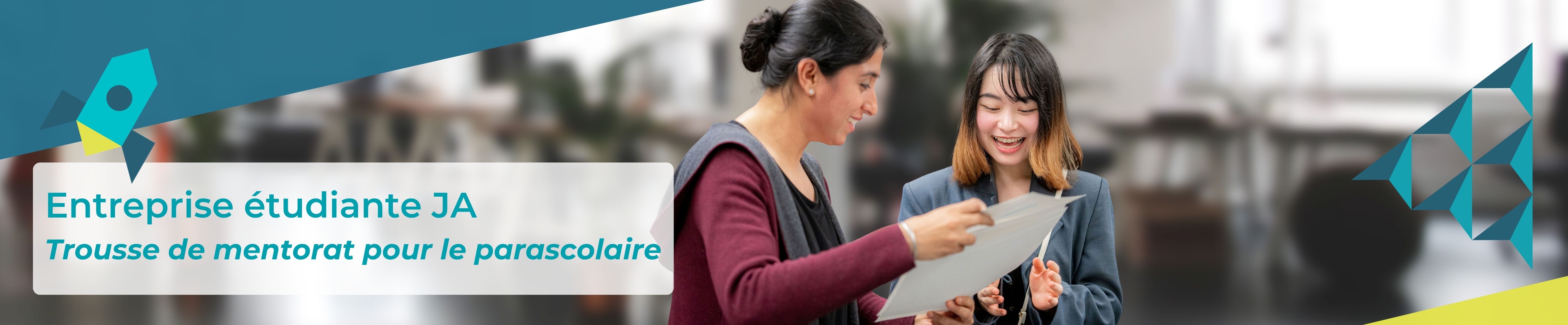 Bannière-titre pour la trousse pour lementor et mentores animant le programme Entreprise étudiante de JA